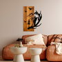 Wallity Deer and Mountain Escultura de pared Nogal y Negro